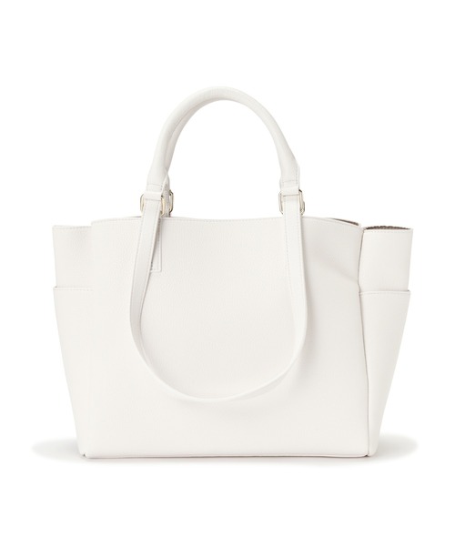 NATURAL BEAUTY BASIC（ナチュラルビューティーベーシック）の「ライトウエイト２ＷＡＹハンドルトート（トートバッグ・レディース・オフホワイト/ベージュ/ブラック・ﾌﾘ-）」の2枚目の写真