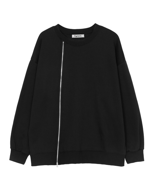 Figments（フィグメンツ）の「フロントジップスウェット（スウェット・レディース・ホワイト/ブラック・FREE）」の2枚目の写真
