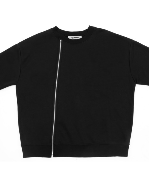 Figments（フィグメンツ）の「フロントジップスウェット（スウェット・レディース・ホワイト/ブラック・FREE）」の4枚目の写真