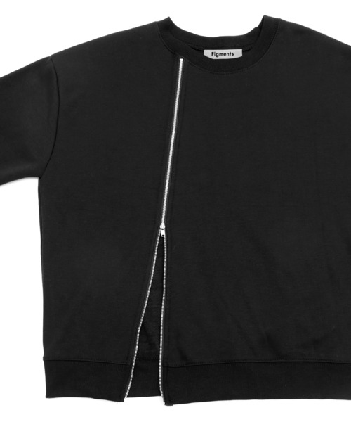 Figments（フィグメンツ）の「フロントジップスウェット（スウェット・レディース・ホワイト/ブラック・FREE）」の8枚目の写真