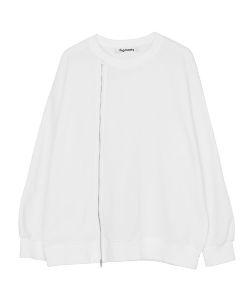 Figments（フィグメンツ）の「フロントジップスウェット（スウェット・レディース・ホワイト/ブラック・FREE）」の13枚目の写真