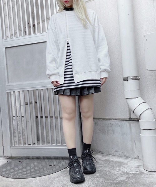 Figments（フィグメンツ）の「フロントジップスウェット（スウェット・レディース・ホワイト/ブラック・FREE）」の12枚目の写真