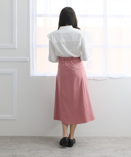 【薔薇ラインストーン】新品　コーラルピンク　6枚はぎ　ロングスカート　　ｂ623 薔薇ラインストーン】新品コーラルピンク6枚はぎロングスカートb623