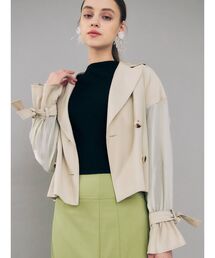 シアースリーブショートトレンチコート