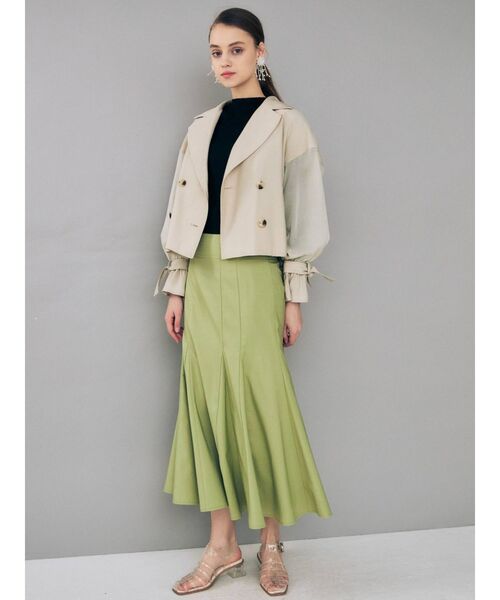 MERCURYDUO(マーキュリーデュオ)の「シアースリーブショートトレンチコート(トレンチコート・レディース・ベージュ・FREE)」の3枚目の写真