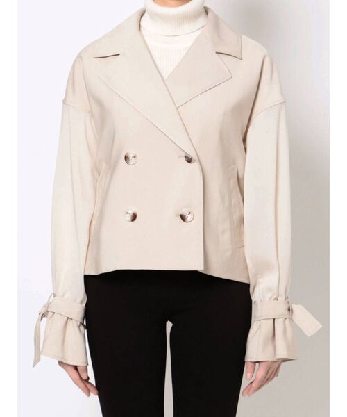 MERCURYDUO(マーキュリーデュオ)の「シアースリーブショートトレンチコート(トレンチコート・レディース・ベージュ・FREE)」の6枚目の写真