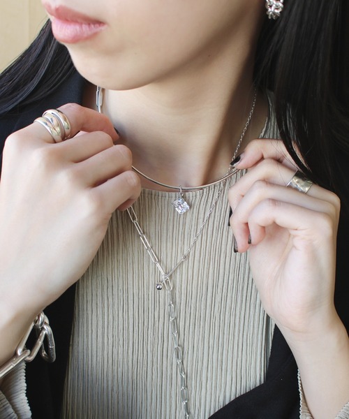 e.m.（イーエム）の「【ZOZOTOWN限定】ジルコニアチョーカー（チョーカー・レディース・シルバー・FREE）」の5枚目の写真