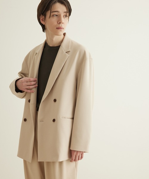 JUNRED（ジュンレッド）の「テクスチャーTRダブルルーズジャケット（テーラードジャケット・メンズ・ブラック/ベージュ/グリーン・S/M/L）」の20枚目の写真