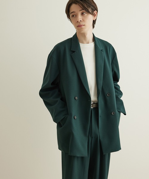 JUNRED（ジュンレッド）の「テクスチャーTRダブルルーズジャケット（テーラードジャケット・メンズ・ブラック/ベージュ/グリーン・S/M/L）」の18枚目の写真