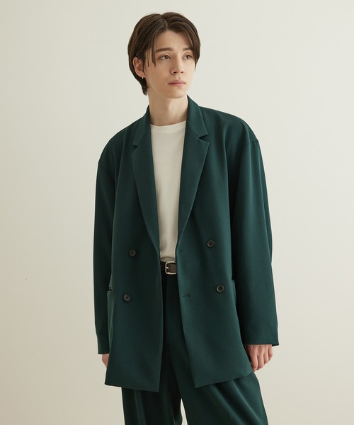 JUNRED（ジュンレッド）の「テクスチャーTRダブルルーズジャケット（テーラードジャケット・メンズ・ブラック/ベージュ/グリーン・S/M/L）」の11枚目の写真