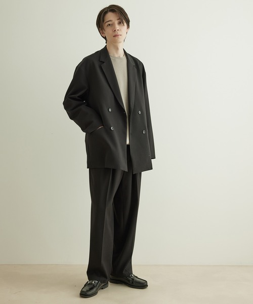 JUNRED（ジュンレッド）の「テクスチャーTRダブルルーズジャケット（テーラードジャケット・メンズ・ブラック/ベージュ/グリーン・S/M/L）」の9枚目の写真