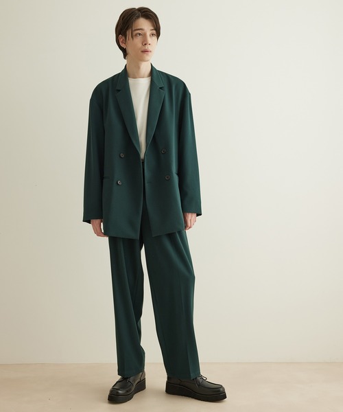 JUNRED（ジュンレッド）の「テクスチャーTRダブルルーズジャケット（テーラードジャケット・メンズ・ブラック/ベージュ/グリーン・S/M/L）」の5枚目の写真