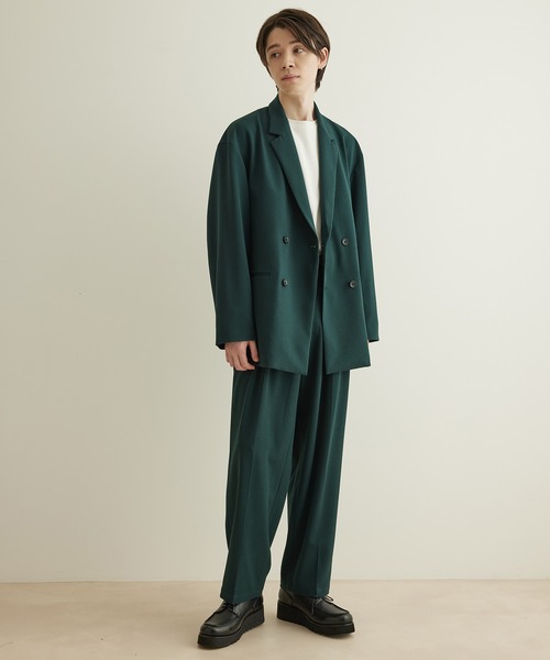 JUNRED（ジュンレッド）の「テクスチャーTRダブルルーズジャケット（テーラードジャケット・メンズ・ブラック/ベージュ/グリーン・S/M/L）」の21枚目の写真