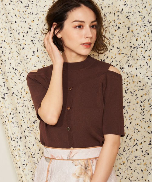 NOELA（ノエラ）の「オープンショルダーリブニット（ニット/セーター・レディース・ピンク/ブラウン/ベージュ・フリー）」の15枚目の写真