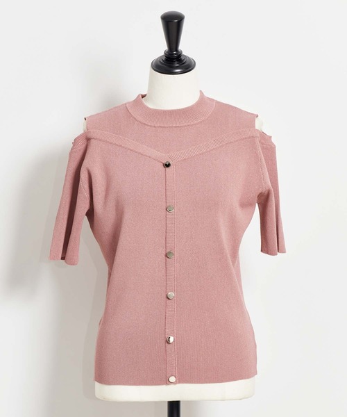 NOELA（ノエラ）の「オープンショルダーリブニット（ニット/セーター・レディース・ピンク/ブラウン/ベージュ・フリー）」の14枚目の写真