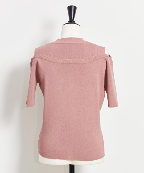 NOELA（ノエラ）の「オープンショルダーリブニット（ニット/セーター・レディース・ピンク/ブラウン/ベージュ・フリー）」の6枚目の写真
