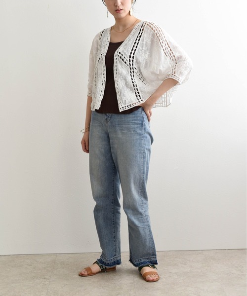 LHELBIE(レルビエ)の「カットワークレース刺繍カーディガン(その他トップス・レディース・ブラック/オフホワイト/ライトベージュ・M)」の18枚目の写真