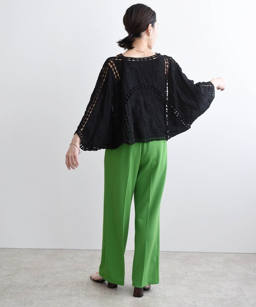 LHELBIE(レルビエ)の「カットワークレース刺繍カーディガン(その他トップス・レディース・ブラック/オフホワイト/ライトベージュ・M)」の5枚目の写真