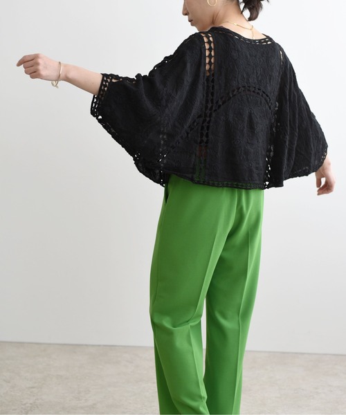 LHELBIE(レルビエ)の「カットワークレース刺繍カーディガン(その他トップス・レディース・ブラック/オフホワイト/ライトベージュ・M)」の9枚目の写真