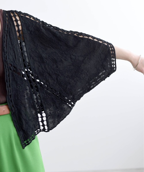 LHELBIE(レルビエ)の「カットワークレース刺繍カーディガン(その他トップス・レディース・ブラック/オフホワイト/ライトベージュ・M)」の10枚目の写真