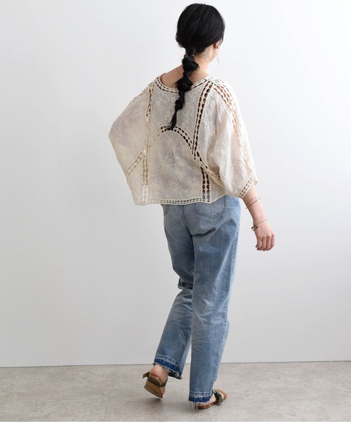 LHELBIE(レルビエ)の「カットワークレース刺繍カーディガン(その他トップス・レディース・ブラック/オフホワイト/ライトベージュ・M)」の13枚目の写真