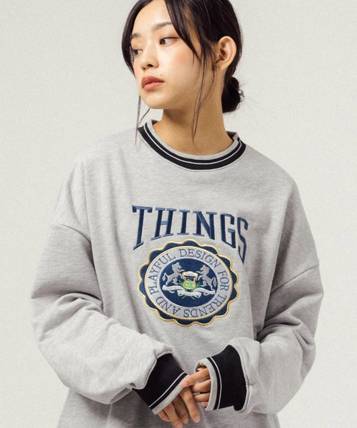 Ressaca（レサーカ）の「オーバーサイズ 刺繍 リンガースウェットトレーナー（スウェット・レディース・アッシュグレー/ブラック/グレー/グリーン・M/L）」の4枚目の写真