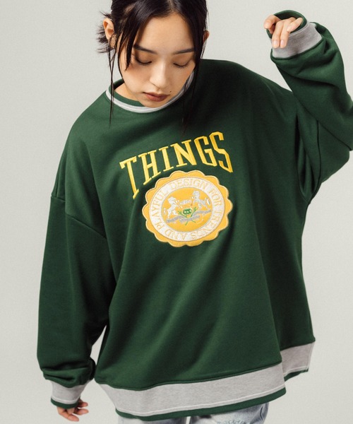 Ressaca（レサーカ）の「オーバーサイズ 刺繍 リンガースウェットトレーナー（スウェット・レディース・アッシュグレー/ブラック/グレー/グリーン・M/L）」の2枚目の写真