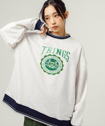 オーバーサイズ 刺繍 リンガースウェットトレーナー