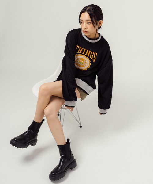 Ressaca（レサーカ）の「オーバーサイズ 刺繍 リンガースウェットトレーナー（スウェット・レディース・アッシュグレー/ブラック/グレー/グリーン・M/L）」の21枚目の写真