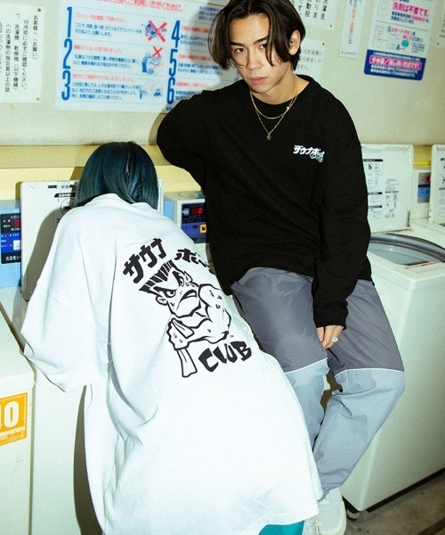 BAD BOY（バッドボーイ）の「BADBOY×サウナボーイ  サウナボーイCLUB ロンT（Tシャツ/カットソー・メンズ・ホワイト/ブラック・M/L）」の5枚目の写真