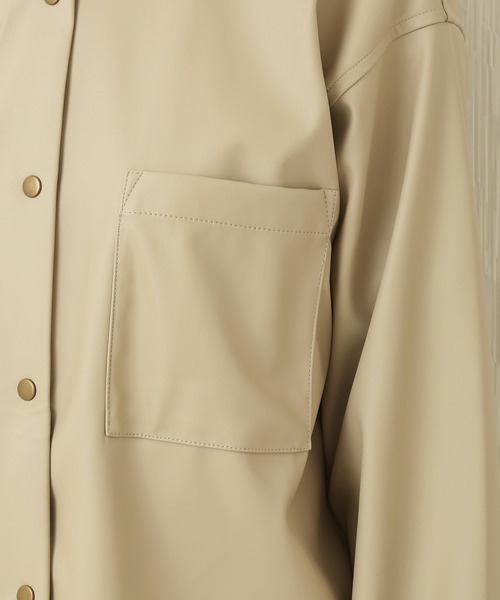 libelle more（リベル モア）の「フェイクレザーシャツジャケット（シャツ/ブラウス・レディース・ベージュ/ブラウン/ブラック/ライトカーキ・M/L）」の15枚目の写真