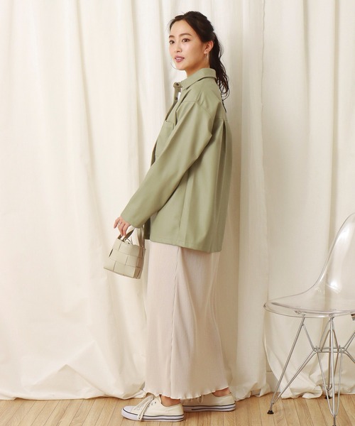 libelle more（リベル モア）の「フェイクレザーシャツジャケット（シャツ/ブラウス・レディース・ベージュ/ブラウン/ブラック/ライトカーキ・M/L）」の19枚目の写真