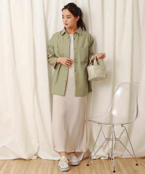 libelle more（リベル モア）の「フェイクレザーシャツジャケット（シャツ/ブラウス・レディース・ベージュ/ブラウン/ブラック/ライトカーキ・M/L）」の7枚目の写真