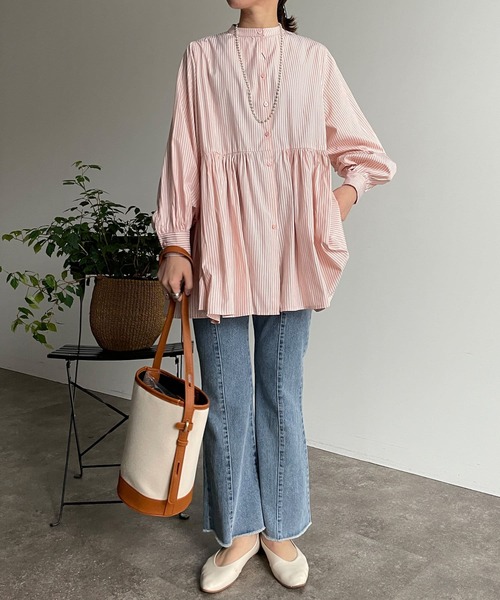 Thevon（ゼボン）の「ストライプティアードチュニックブラウス（シャツ