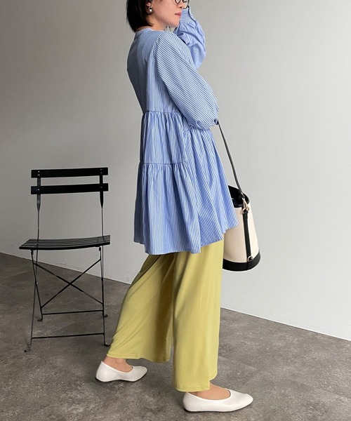 Thevon（ゼボン）の「ストライプティアードチュニックブラウス