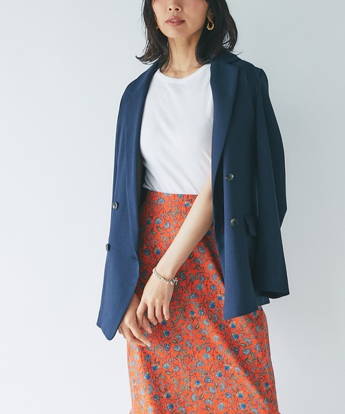 RIVE DROITE（リヴドロワ）の「リネンライクライトテーラードジャケット（テーラードジャケット・レディース・ベージュ/ネイビー/イエロー・FREE）」の3枚目の写真