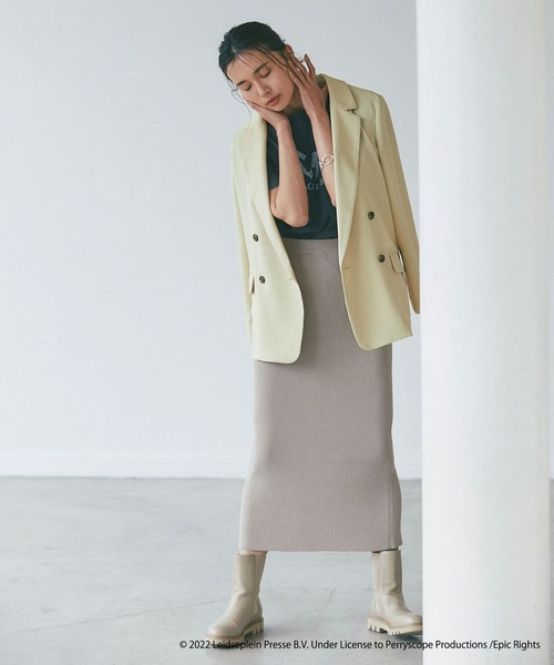 RIVE DROITE（リヴドロワ）の「リネンライクライトテーラードジャケット（テーラードジャケット・レディース・ベージュ/ネイビー/イエロー・FREE）」の8枚目の写真