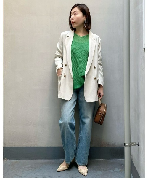 RIVE DROITE（リヴドロワ）の「リネンライクライトテーラードジャケット（テーラードジャケット・レディース・ベージュ/ネイビー/イエロー・FREE）」の13枚目の写真