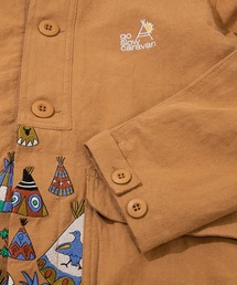 go slow caravan　パネル刺繍パーカジャケット go slow caravan ライトキャンバスパネル刺繍モッズコート【WEB