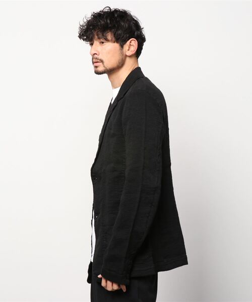 TRANSIT(トランジット)の「TRANSIT/トランジットeasy LINEN JKT(テーラードジャケット・メンズ・ブラック・MEDIUM/SMALL)」の2枚目の写真