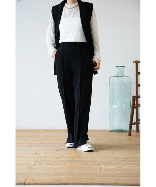 HANNE（アン）の「ベストセットアップ ﾍﾞｽﾄ/ﾌﾚｱﾊﾟﾝﾂ（セットアップ・レディース・ブラック/グレー・フリー）」の11枚目の写真