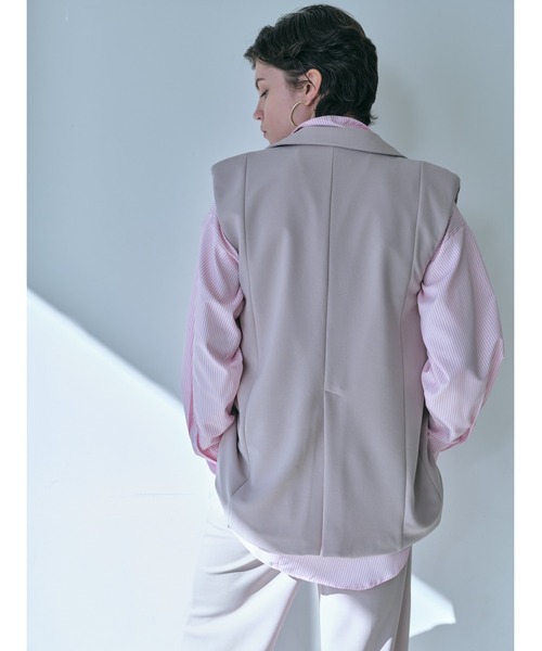 HANNE（アン）の「ベストセットアップ ﾍﾞｽﾄ/ﾌﾚｱﾊﾟﾝﾂ（セットアップ・レディース・ブラック/グレー・フリー）」の8枚目の写真