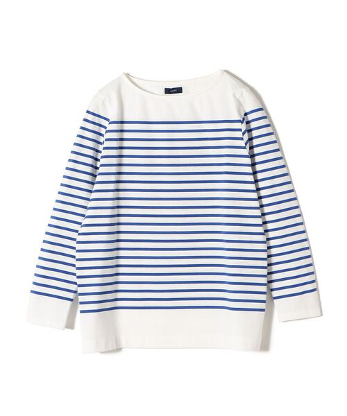 SHIPS(シップス)の「パネルボーダーロングスリーブ(Tシャツ/カットソー・レディース・ネイビー/ブルー・ONE SIZE)」の2枚目の写真