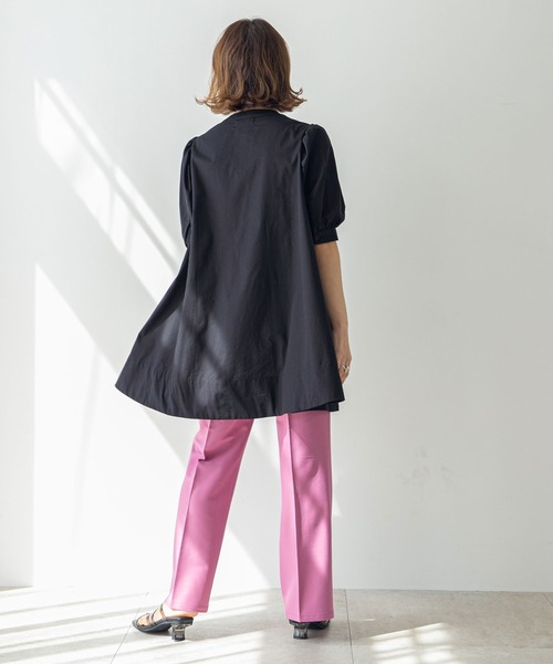 rectangle(レクタングル)の「キャンブリックピンタックワンピース(シャツワンピース・レディース・ブラック/オフホワイト・MEDIUM/LARGE)」の11枚目の写真