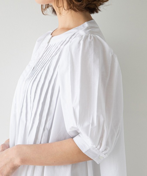 rectangle(レクタングル)の「キャンブリックピンタックワンピース(シャツワンピース・レディース・ブラック/オフホワイト・MEDIUM/LARGE)」の16枚目の写真