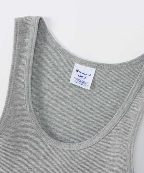 Champion（チャンピオン）の「【Champion/チャンピオン】メンズ ベーシック タンクトップ（タンクトップ・メンズ・グレー/ブラック/ホワイト/ネイビー・MEDIUM/LARGE/X-LARGE）」の6枚目の写真