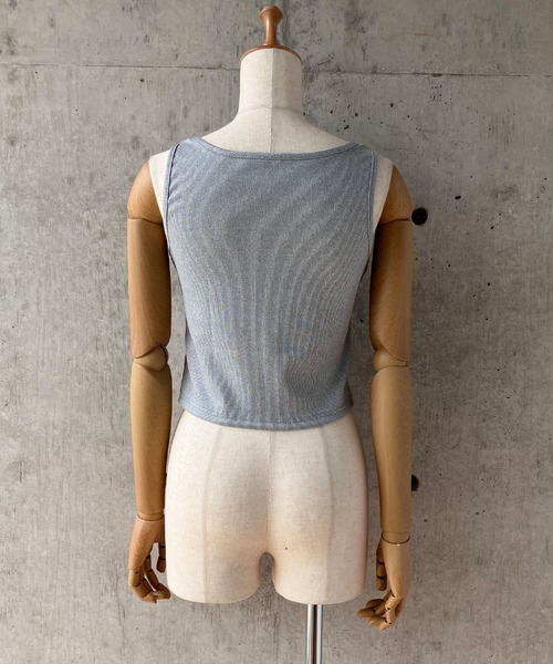 meJane（ミージェーン）の「ヘンリ―ネックショート丈カットソー（タンクトップ・レディース・ブラック/グレー/ホワイト・FREE）」の16枚目の写真