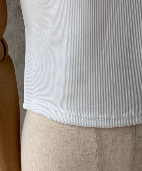 meJane（ミージェーン）の「ヘンリ―ネックショート丈カットソー（タンクトップ・レディース・ブラック/グレー/ホワイト・FREE）」の10枚目の写真