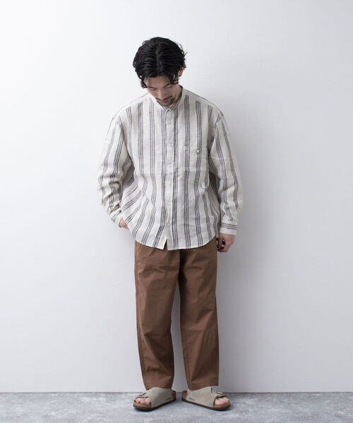 NOLLEY'S goodman（ノーリーズグッドマン）の「【WORK ABOUT/ワークアバウト】ORIENTAL SHIRT バンドカラー リネンシャツ（シャツ/ブラウス・メンズ・ホワイト系その他/その他/ブラック系その他・M/L/S）」の17枚目の写真