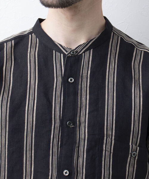NOLLEY'S goodman（ノーリーズグッドマン）の「【WORK ABOUT/ワークアバウト】ORIENTAL SHIRT バンドカラー リネンシャツ（シャツ/ブラウス・メンズ・ホワイト系その他/その他/ブラック系その他・M/L/S）」の13枚目の写真